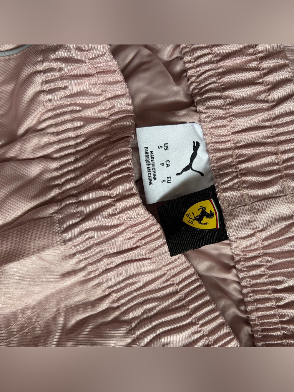 PUMA Scuderia Ferrari Premium Woven Pants Light Pink Wide-Leg - Picture 9 of 16